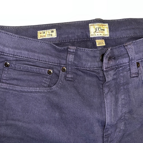 J. Crew Men’s 770 Straight-Fit Jeans Size 31x30, Indigo/Purple - Picture 3 of 3
